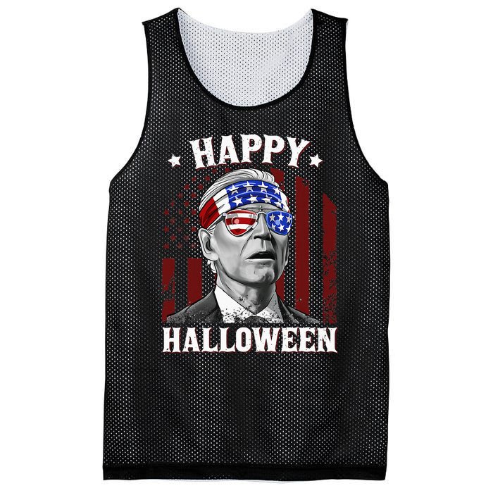 Funny Joe Biden Happy Halloween Confused 4th Of July 2024 Mesh Reversible Basketball Jersey Tank