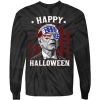 Funny Joe Biden Happy Halloween Confused 4th Of July 2024 Tie-Dye Long Sleeve Shirt