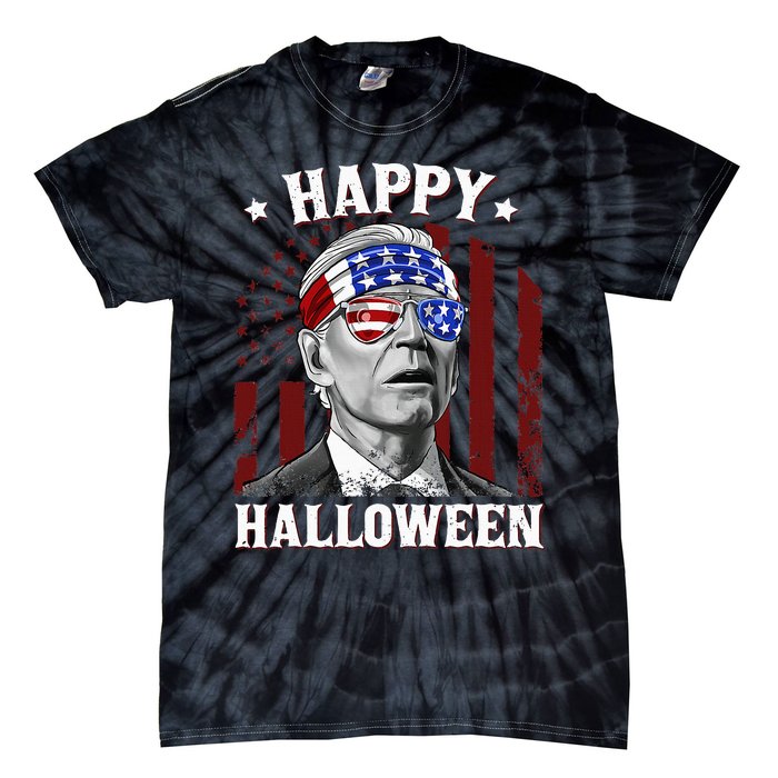 Funny Joe Biden Happy Halloween Confused 4th Of July 2024 Tie-Dye T-Shirt