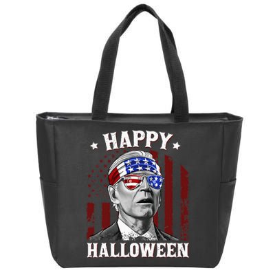 Funny Joe Biden Happy Halloween Confused 4th Of July 2024 Zip Tote Bag