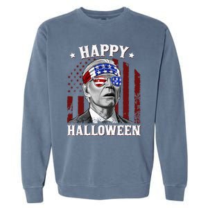 Funny Joe Biden Happy Halloween Confused 4th Of July 2024 Garment-Dyed Sweatshirt