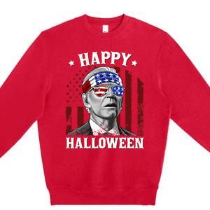 Funny Joe Biden Happy Halloween Confused 4th Of July 2024 Premium Crewneck Sweatshirt