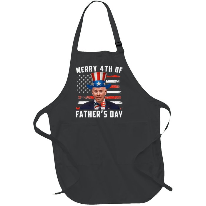 Funny Joe Biden Happy Merry 4th Of July Confused Fathers Day Full-Length Apron With Pockets