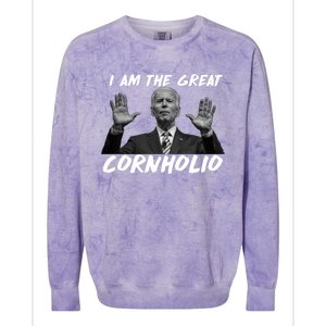 Funny Joe Biden I Am The Great Cornholio Colorblast Crewneck Sweatshirt