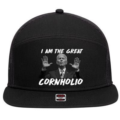 Funny Joe Biden I Am The Great Cornholio 7 Panel Mesh Trucker Snapback Hat
