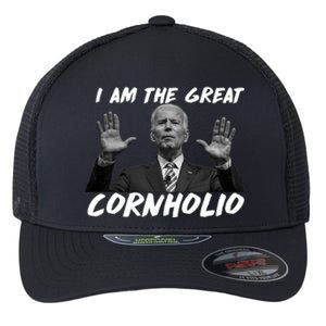 Funny Joe Biden I Am The Great Cornholio Flexfit Unipanel Trucker Cap