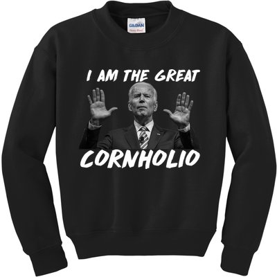 Funny Joe Biden I Am The Great Cornholio Kids Sweatshirt