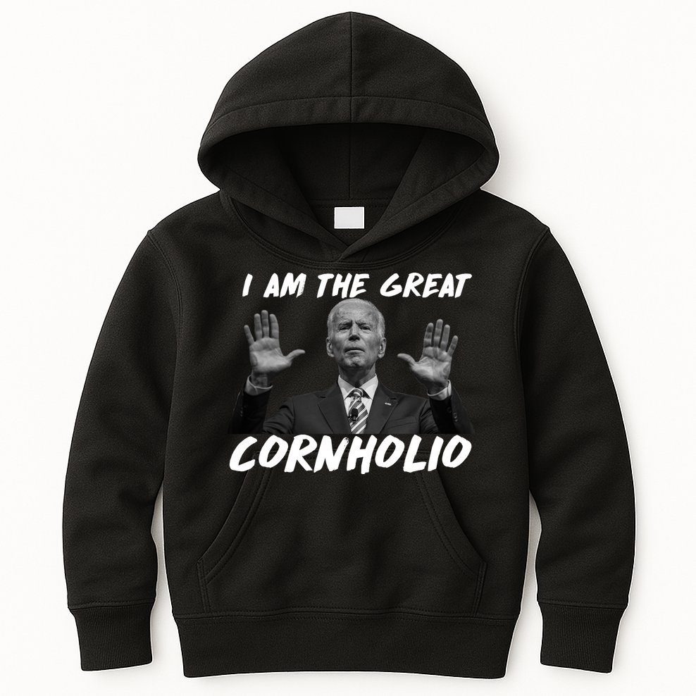 Funny Joe Biden I Am The Great Cornholio Kids Hoodie