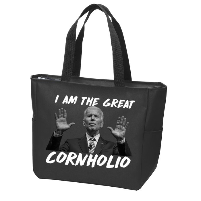 Funny Joe Biden I Am The Great Cornholio Zip Tote Bag