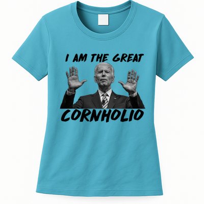 Funny Joe Biden I Am The Great Cornholio Womens T-Shirt