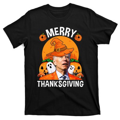 Funny Joe Biden Happy Halloween Merry Thanksgiving T-Shirt