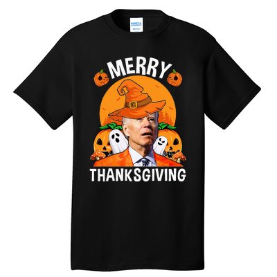 Funny Joe Biden Happy Halloween Merry Thanksgiving Tall T-Shirt