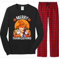 Funny Joe Biden Happy Halloween Merry Thanksgiving Long Sleeve Pajama Set