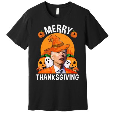 Funny Joe Biden Happy Halloween Merry Thanksgiving Premium T-Shirt