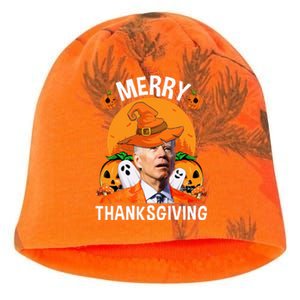 Funny Joe Biden Happy Halloween Merry Thanksgiving Kati - Camo Knit Beanie