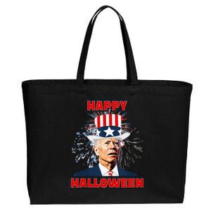 Funny Joe Biden Happy Halloween For Fourth Of July Cotton Canvas Jumbo Tote