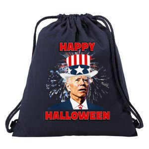 Funny Joe Biden Happy Halloween For Fourth Of July Drawstring Bag