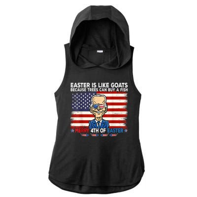 Funny Joe Biden Merry 4th Of Easter Design Fourth Of July Ladies PosiCharge Tri-Blend Wicking Draft Hoodie Tank