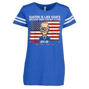 Funny Joe Biden Merry 4th Of Easter Design Fourth Of July Enza Ladies Jersey Football T-Shirt