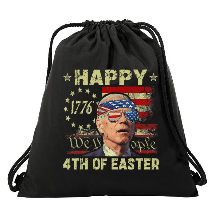 Fun Joe Biden 4th Of July Happy 4th Of Easter Us Flag Drawstring Bag