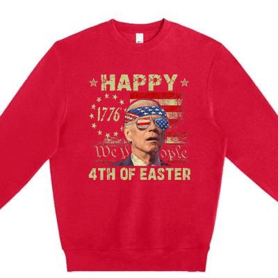 Fun Joe Biden 4th Of July Happy 4th Of Easter Us Flag Premium Crewneck Sweatshirt