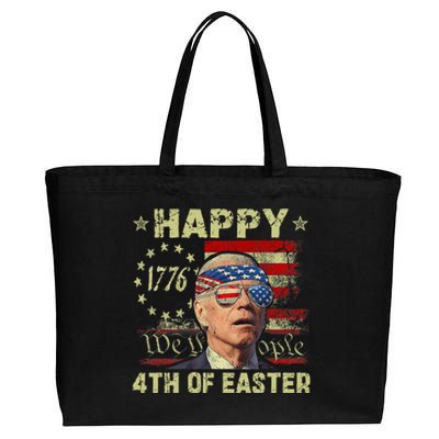 Fun Joe Biden 4th Of July Happy 4th Of Easter Us Flag Cotton Canvas Jumbo Tote