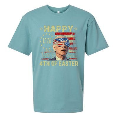 Fun Joe Biden 4th Of July Happy 4th Of Easter Us Flag Sueded Cloud Jersey T-Shirt