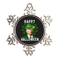 Funny Joe Biden St Patricks Day Confused Halloween Biden Metallic Star Ornament