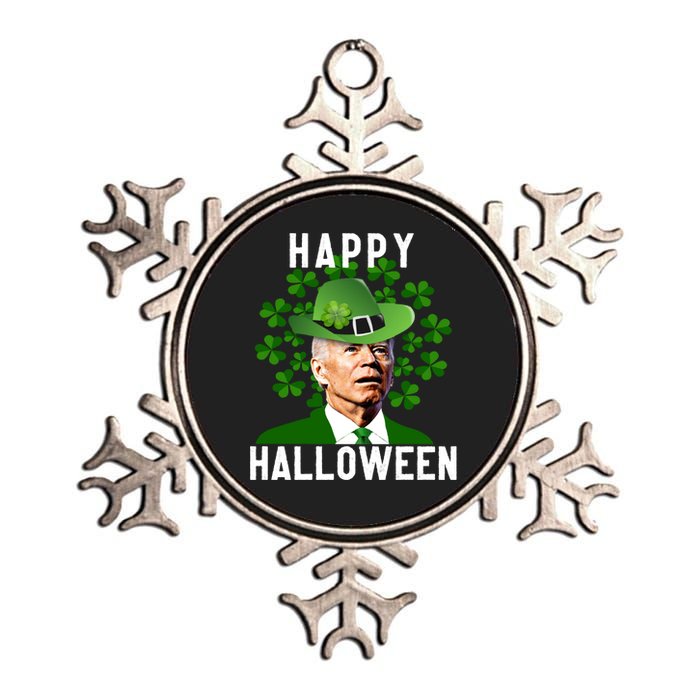 Funny Joe Biden St Patricks Day Confused Halloween Biden Metallic Star Ornament