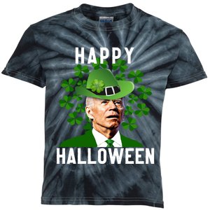 Funny Joe Biden St Patricks Day Confused Halloween Biden Kids Tie-Dye T-Shirt