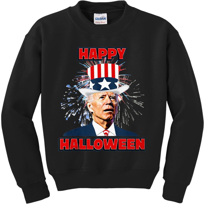 Funny Joe Biden Happy Halloween For Fourth Of July Kids Sweatshirt