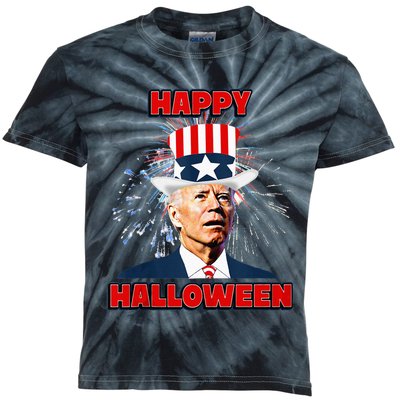 Funny Joe Biden Happy Halloween For Fourth Of July Kids Tie-Dye T-Shirt