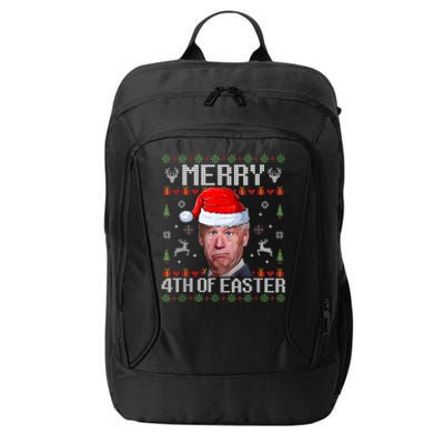 Funny Joe Biden Merry 4th Of Easter Funny Ugly Christmas City Backpack