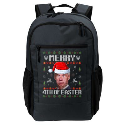 Funny Joe Biden Merry 4th Of Easter Funny Ugly Christmas Daily Commute Backpack