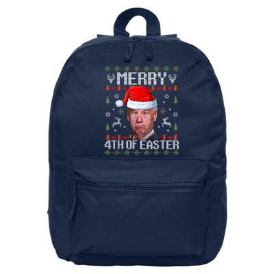 Funny Joe Biden Merry 4th Of Easter Funny Ugly Christmas 16 in Basic Backpack