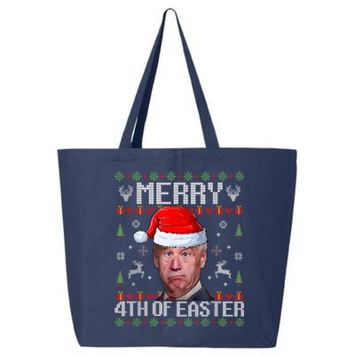 Funny Joe Biden Merry 4th Of Easter Funny Ugly Christmas 25L Jumbo Tote