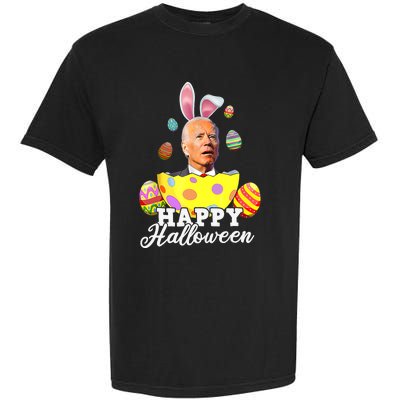 Funny Joe Biden Happy Halloween Confused Easter Biden Bunny Garment-Dyed Heavyweight T-Shirt