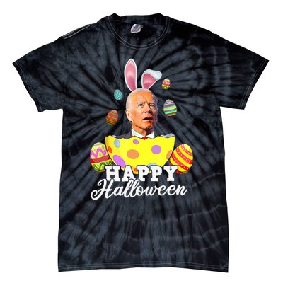 Funny Joe Biden Happy Halloween Confused Easter Biden Bunny Tie-Dye T-Shirt