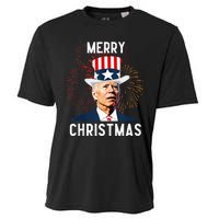 Funny Joe Biden Merry Christmas For Fourth Of July Cooling Performance Crew T-Shirt