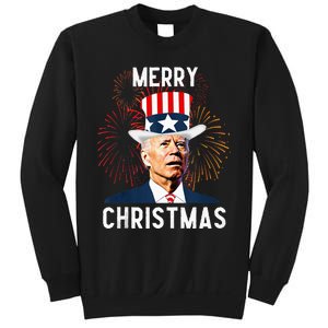 Funny Joe Biden Merry Christmas For Fourth Of July Sweatshirt