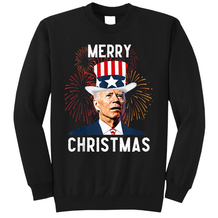 Funny Joe Biden Merry Christmas For Fourth Of July Sweatshirt