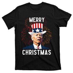 Funny Joe Biden Merry Christmas For Fourth Of July T-Shirt