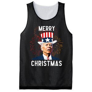 Funny Joe Biden Merry Christmas For Fourth Of July Mesh Reversible Basketball Jersey Tank