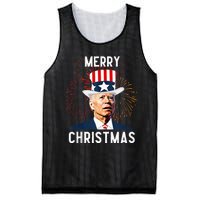 Funny Joe Biden Merry Christmas For Fourth Of July Mesh Reversible Basketball Jersey Tank