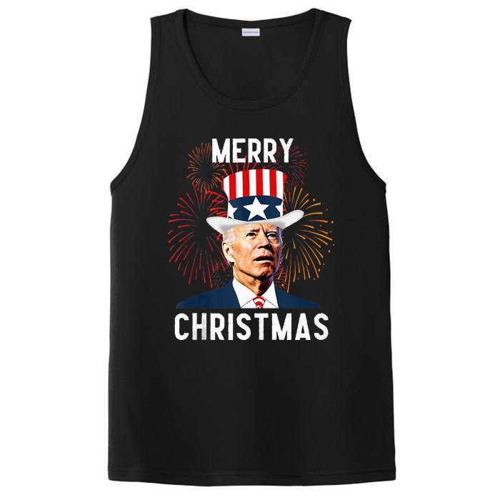 Funny Joe Biden Merry Christmas For Fourth Of July PosiCharge Competitor Tank