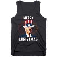 Funny Joe Biden Merry Christmas For Fourth Of July Tank Top