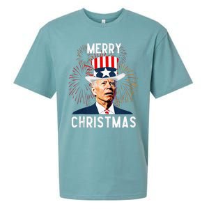 Funny Joe Biden Merry Christmas For Fourth Of July Sueded Cloud Jersey T-Shirt