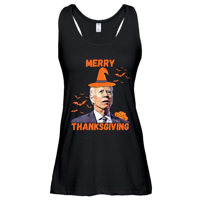 Funny Joe Biden Confused Merry Thanksgiving Happy Halloween Ladies Essential Flowy Tank