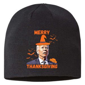 Funny Joe Biden Confused Merry Thanksgiving Happy Halloween Sustainable Beanie