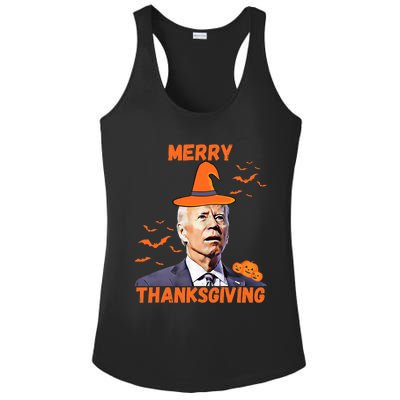 Funny Joe Biden Confused Merry Thanksgiving Happy Halloween Ladies PosiCharge Competitor Racerback Tank